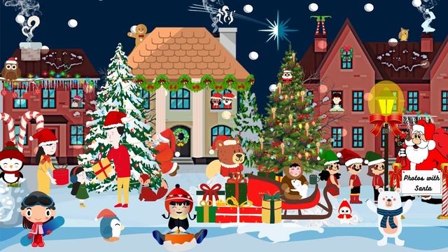 Hidden picture game: Christmas scene "We wish you a Merry Christmas" смотреть онлайн