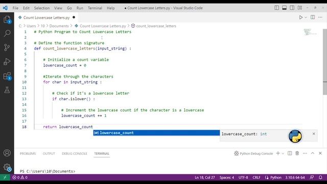 Coding challenge - Easy #2 - Count Lowercase Letters смотреть онлайн