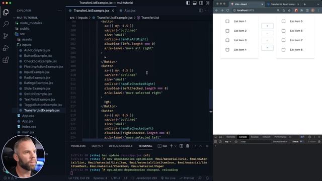 Transfer List - Learn Material UI Components in React смотреть онлайн