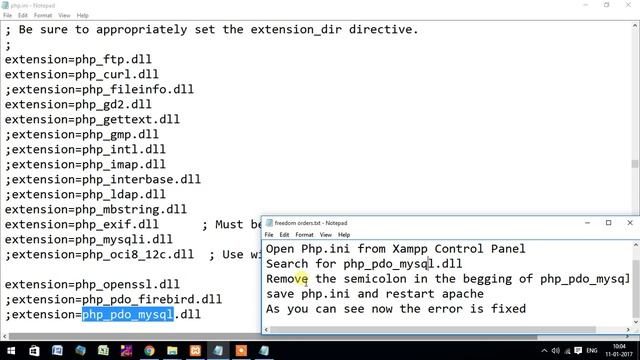 Error could not find driver - PDO EXCEPTION XAMPP смотреть онлайн