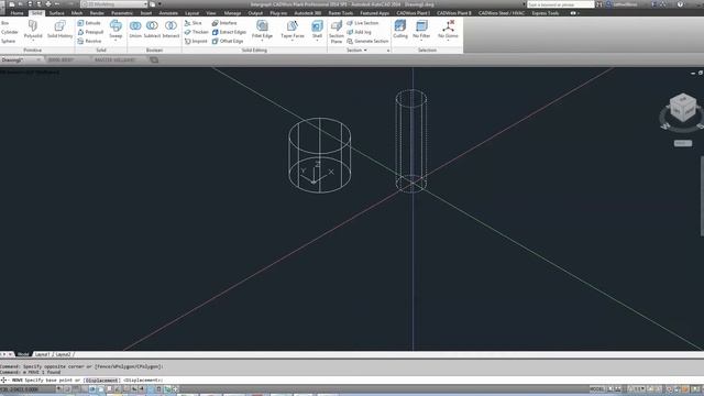 Autocad 2014 3d Simple cylinder with hole. смотреть онлайн