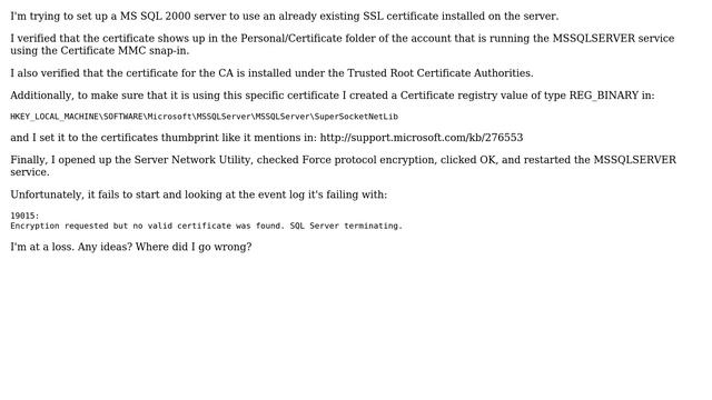 DevOps & SysAdmins: MS SQL 2000 and SSL Certificate смотреть онлайн