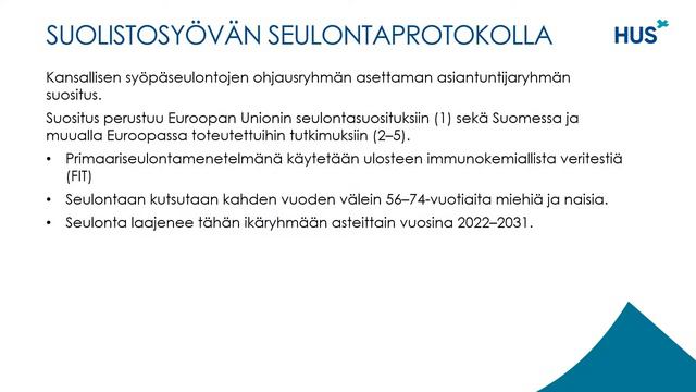 Suorana HUSista: Suolistosyöpä ja -seulonta смотреть онлайн
