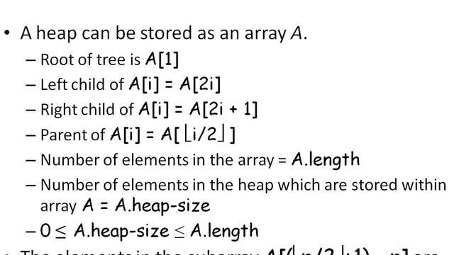 Array Representation of Heaps смотреть онлайн