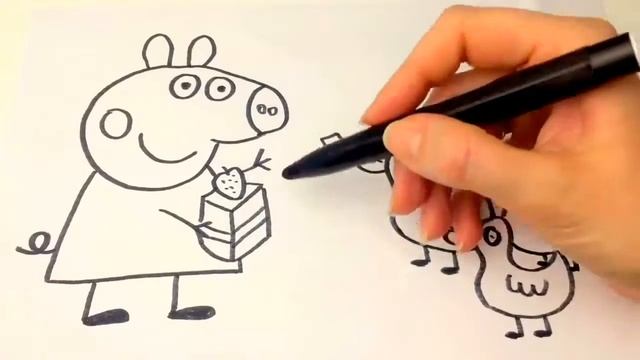 Свинка Пеппа Раскраска Мультик Утки Peppa Pig Coloring Cartoon Duck смотреть онлайн