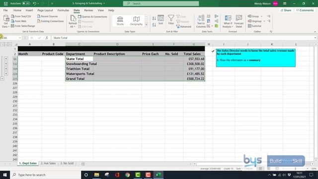 5. Excel Sorting, Grouping and Sub-totalling смотреть онлайн