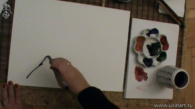 Уроки по китайской живописи дикая орхидеи 兰花 Урок 5 _Юлия Зима рисует Орхидею горизонтально_ смотреть онлайн