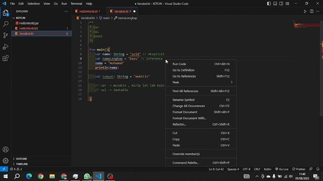 Kotlin: Variabel di Visual Studio Code смотреть онлайн