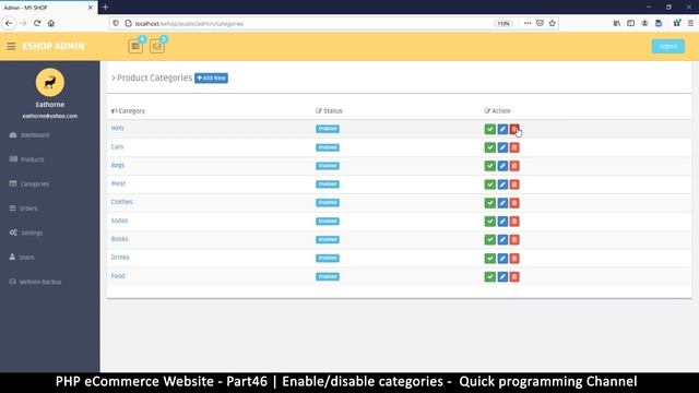 #46 PHP Ecommerce website development | Enable/disable categories | MVC OOP - Quick programming смотреть онлайн