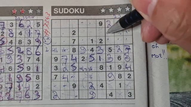 (#7343) Friday Four Stars Sudoku Puzzle. Bonus Extra Edition. 10-27-2023 Extra Part 2 Of 4