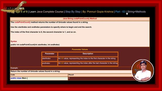 Learn Java Complete Course | Step By Step | String Methods | By: Ponnuri Gopie Krishna | Part – 63 смотреть онлайн