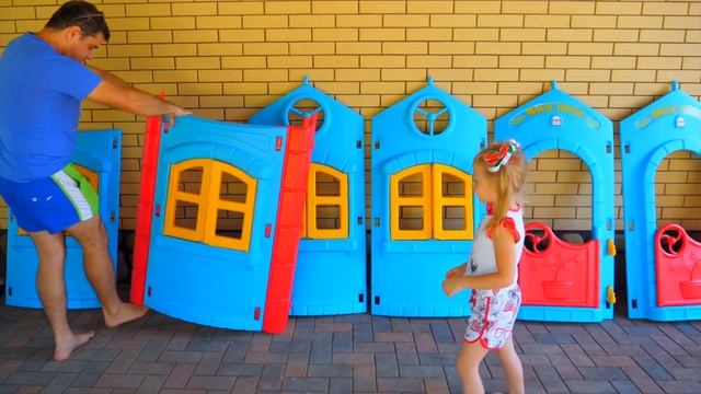 Настя и папа показывают Тур Хаус по нашему дому Влог Nastya and papa pretend play with playhouse смотреть онлайн