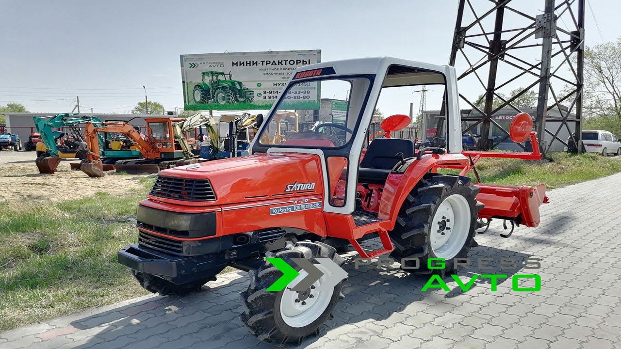 Японский минитрактор с полукабиной KUBOTA X-20 колея 96 см 20 л.с. гидроусилитель руля прогресс авто смотреть онлайн