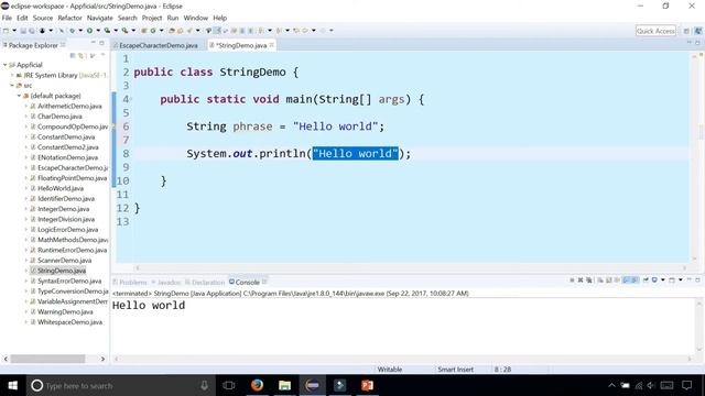 Java String - Example of Declaring and Initializing Strings and calling Methods - Java Tutorial смотреть онлайн