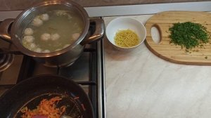 Легкий суп с фрикадельками из индейки, просто и вкусно!