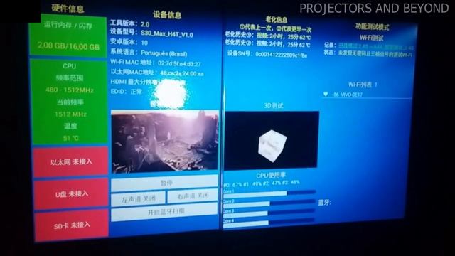 Hongtop S30 Max Projector - Hidden Menu (Show Temps, Clocks, Benchmark...)