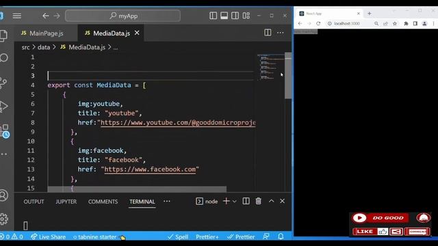 Social Media Icons with React Hooks for beginners - Using mapping techniques to link your account смотреть онлайн
