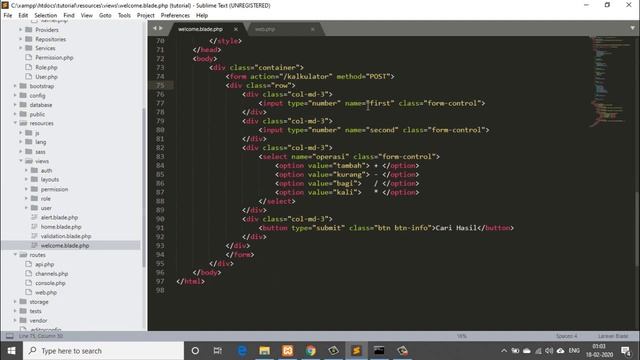 Membuat Aplikasi Kalkulator Dengan PHP LARAVEL - Membuat Controller Dan View #3 смотреть онлайн