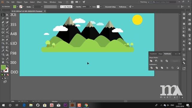 #flatdesign #speedart #illustrator Flat Design Speed Art Simple Island - Adobe Illustrator смотреть онлайн