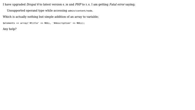 Drupal: Fatal error: Unsupported operand types in includescommon.inc on line 3022 смотреть онлайн