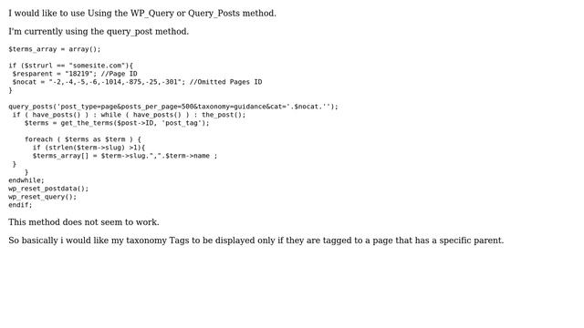 Wordpress: Display custom tags on pages that have a specific page parent смотреть онлайн