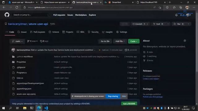 Deploying .NET Web API to Azure with GitHub Actions смотреть онлайн
