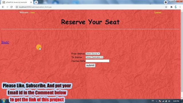 Railway Reservation System Project in java with full source code, JSP, Servlet, Oracle, Tomcat смотреть онлайн