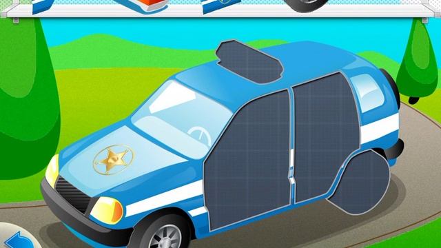 Машинки. Собераем машинку полицейскую мультик для детей 1-6 лет смотреть онлайн