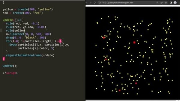 Create Artificial Life From Simple Rules - Particle Life #simulation  #programming #javascript