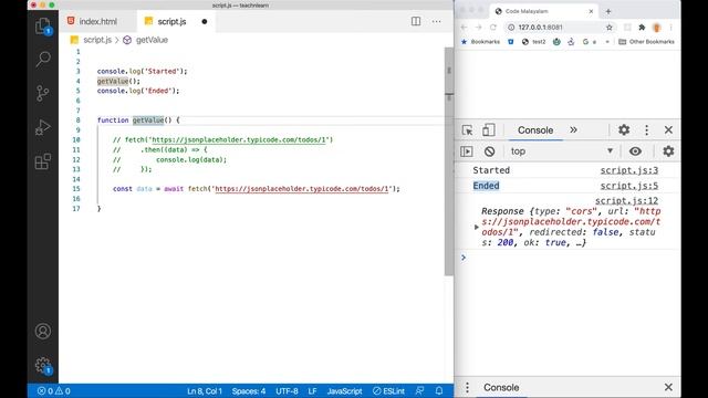 async | await | JavaScript | Malayalam | Promise смотреть онлайн