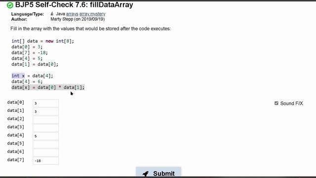 Java Practice It | Self-Check 7.6: fillDataArray | arrays, array mystery, array basics смотреть онлайн