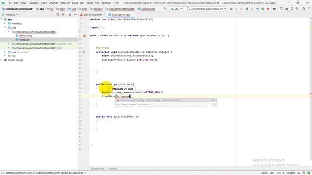 How to open URLs using Intent in Android Studio 2021 (TextView, ImageView & Button) смотреть онлайн