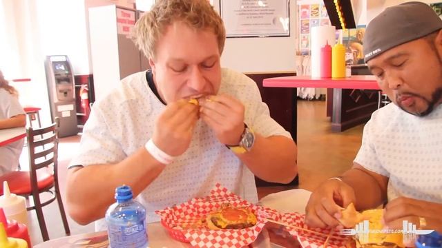Eating The Heart Attack Grill Quadruple ByPass Burger (9,982 Calories) | Furious Pete смотреть онлайн