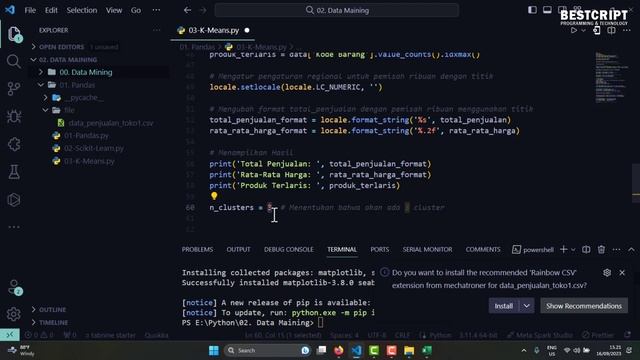 Python : #04 Intermediate | Clustering Data dengan Algoritma K-Means & Visualisasi 2D смотреть онлайн