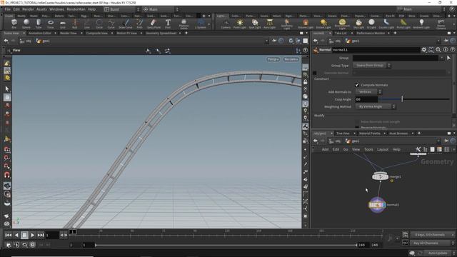 SideFX Houdini Tutorial - ROLLER COASTER / PART01 : The Rails смотреть онлайн