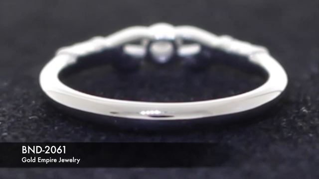 0.06 carat Round Brilliant Cut Diamond Wedding Band in 14k White Gold - BND-2061 смотреть онлайн