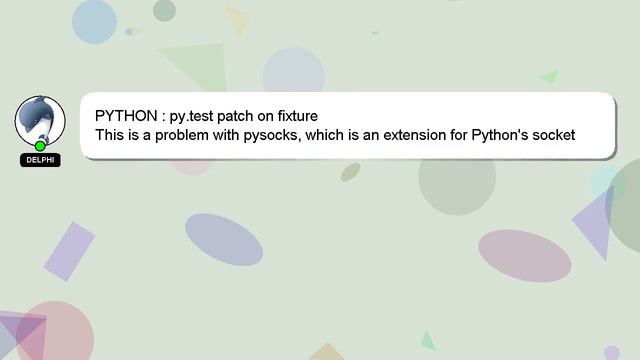 PYTHON : py.test patch on fixture смотреть онлайн