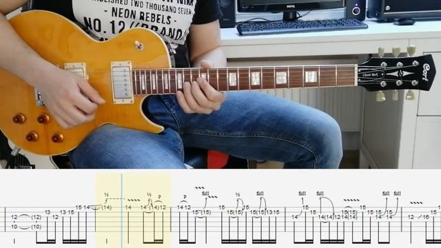 Knockin' On Heaven's Door - Guns N' Roses - Solo 1 & 2 in G - Lesson - Guitar Pro Tabs - Cort CR250 смотреть онлайн