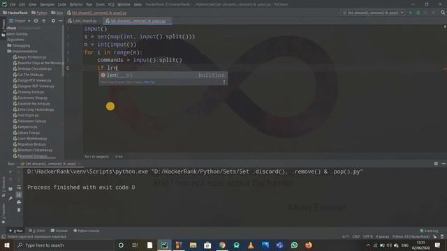 SET ( DISCARD, REMOVE & POP ) OPERATIONS IN PYTHON | HACKERRANK | PYTHON | LOGIC WITH SOLUTION смотреть онлайн