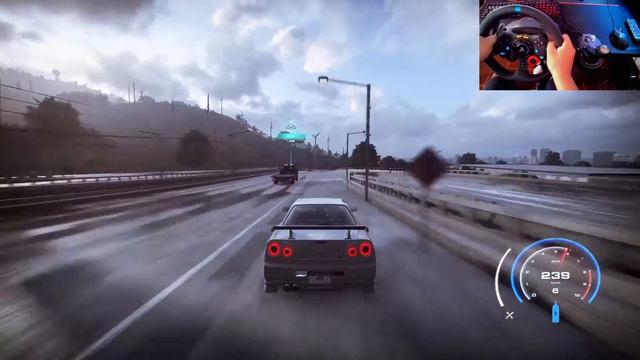 NFS HEAT - Nissan Skyline GT-R | Logitech G29 смотреть онлайн