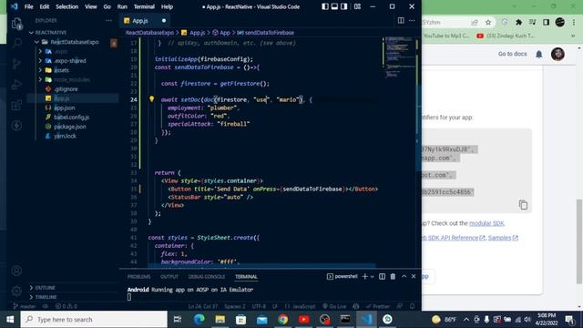 Connect Firebase to Expo Application || Send data to Firestore || React Native Expo App Tutorials смотреть онлайн