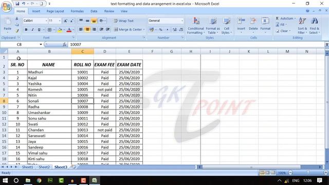 text formatting and data arrangement in excel || ms excel tutorial part 2 смотреть онлайн
