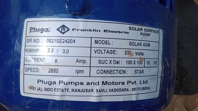 pluga Franklin Electric SOLAR surface monobloc pump installation model PSS03/10 3.0. HP 4x4 смотреть онлайн