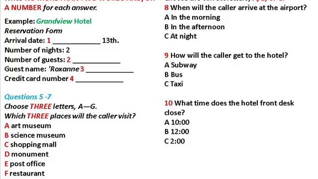 IELTS LISTENING SECTION 1" 40 QUESTIONS WITH KEY. смотреть онлайн