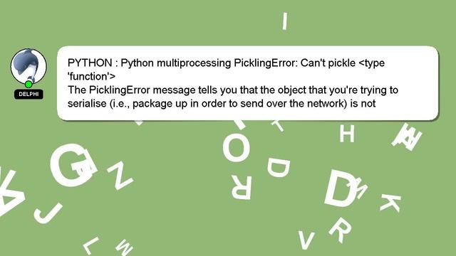 PYTHON : Python multiprocessing PicklingError: Can't pickle type 'function' смотреть онлайн