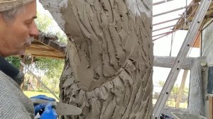 изготовление  КОРЫ  ДЕРЕВА  из  арт  бетона  столбы  в  беседке в  виде  деревьев из цемента