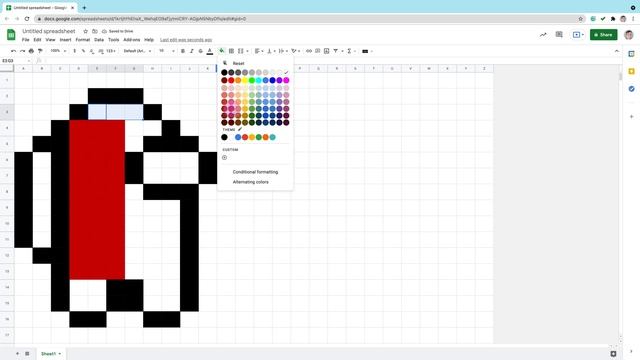 Make Pixel Art in Google Sheets Instruction Video смотреть онлайн
