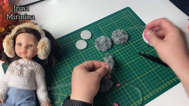 Fur headphones for a doll PaolaReina, how to make + Pattern смотреть онлайн