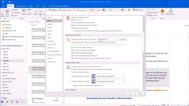 How to change conversation cleanup options to remove redundant messages in Outlook 2016? смотреть онлайн