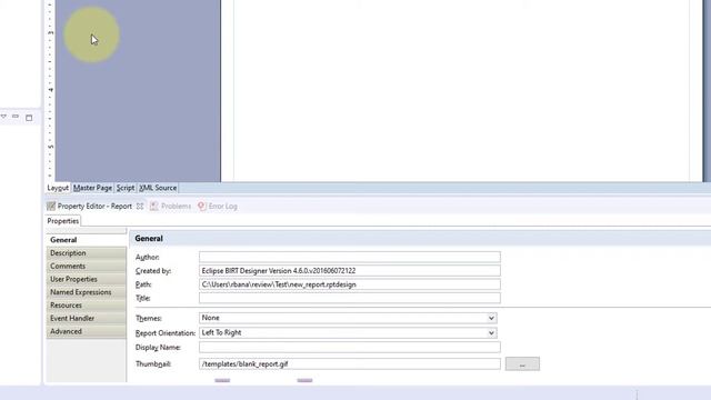 BIRT Designer Overview